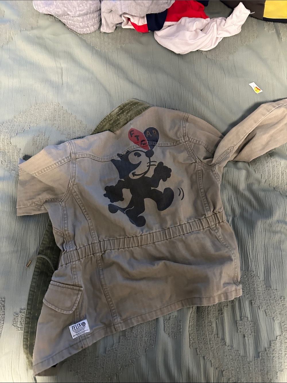 Scotch & Soda Kids Khaki Jean Jacket with Felix Graphic